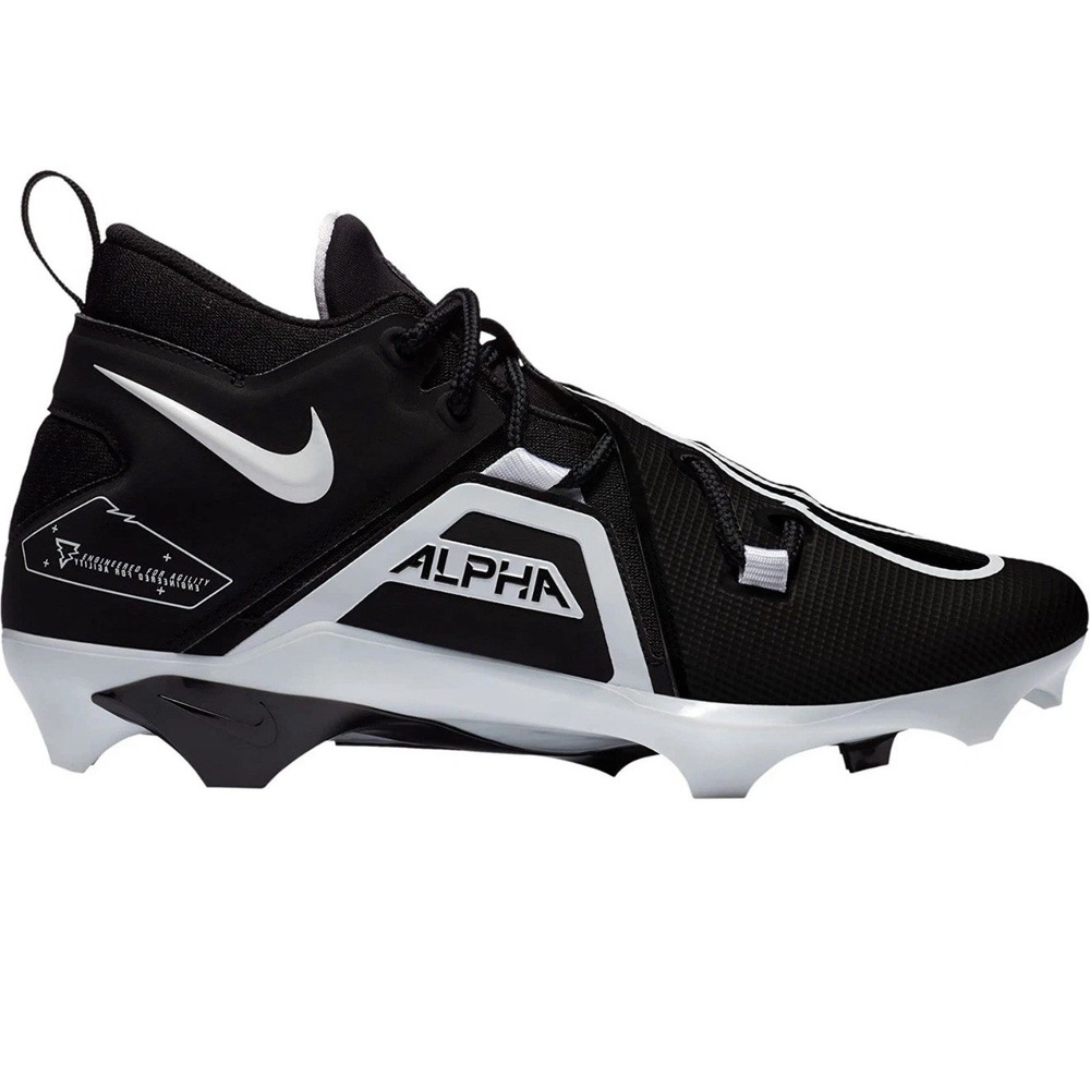 Nike Alpha Menace Pro 3 Black White CT6649-001 sz 9.5 Men's Football Cleats‎